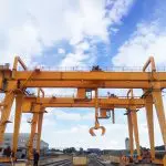 double girder gantry crane with grab bucket