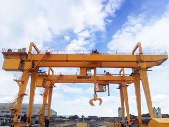 double girder gantry crane with grab bucket